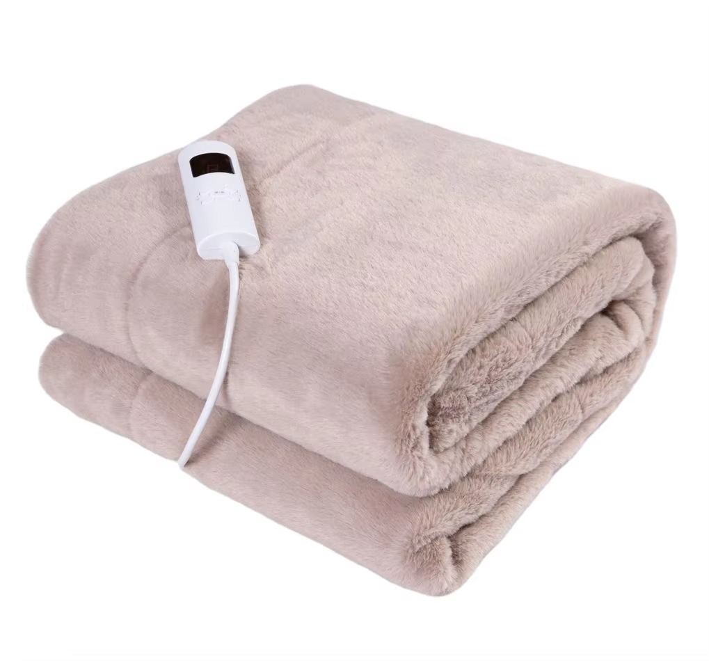 2025 Electric over Blanket 9 Heat Setings 1-9h Automatic Timer Faux Fleece and Flannel Fleece
