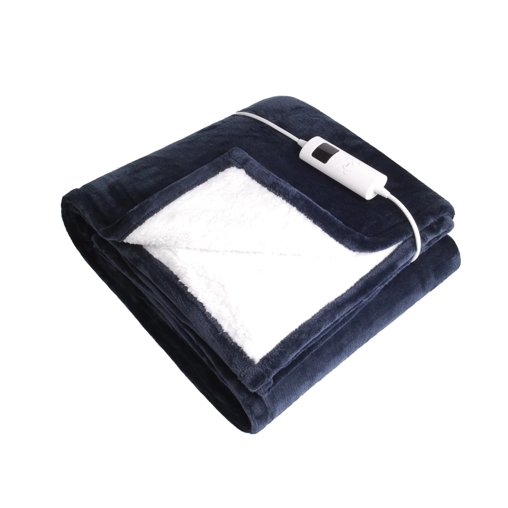  2025 Classic Style Electric over Blanket 9 Heat Setings Adjustable Timer Sherpa Fleece 85w